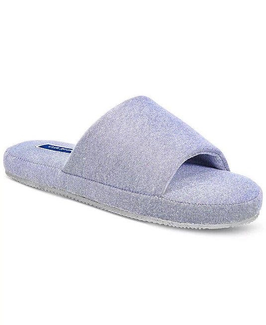 Translation missing: en.Club Room Men's Cushioned Bed Slides in Chambray Stipes-Small 6-7