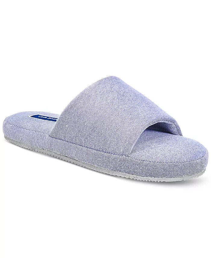 Translation missing: en.Club Room Men's Cushioned Bed Slides in Chambray Stipes-Small 6-7