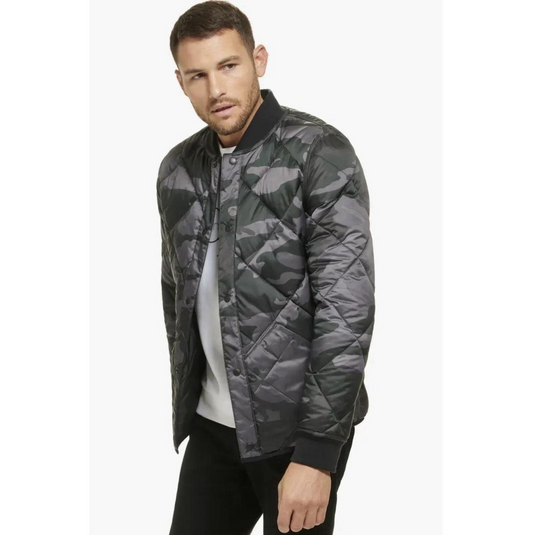 Translation missing: en.Calvin Klein Men's Quilted Jacket Size 2XL Black/Camo Reversible Windbreaker