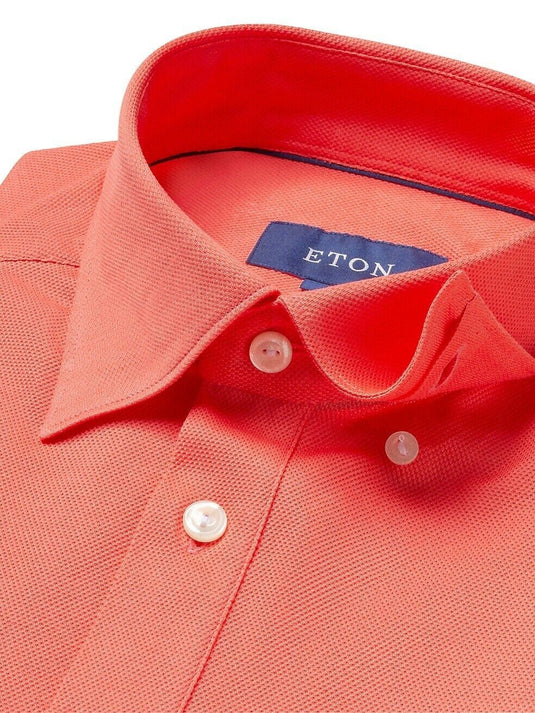 Translation missing: en.Eton Men's Contemporary-Fit Pique Polo in Pink/Red-Size 2XL
