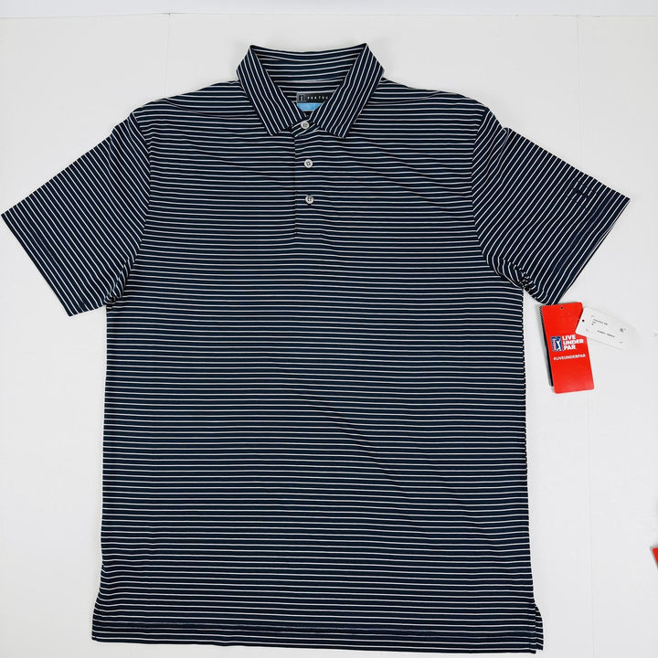 Translation missing: en.PGA Tour Men's Feeder Stripe Performance Golf Shirt Size XL Peacoat Blue