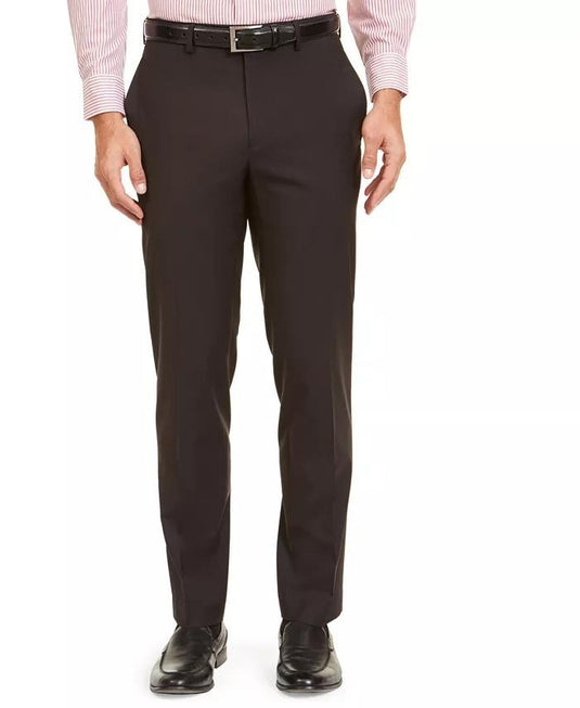 Translation missing: en.Ralph Lauren Norton Mens UltraFlex Houndstooth Dress Pants Burgundy-Black 34/32