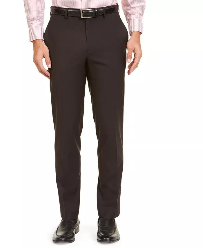 Translation missing: en.Ralph Lauren Norton Mens UltraFlex Houndstooth Dress Pants Burgundy-Black 34/32