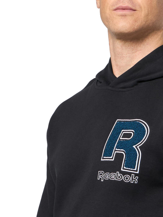 Translation missing: en.Reebok Men's Reg-Fit Identity Chenille Hoodie Sweatshirt, Black, Size Small