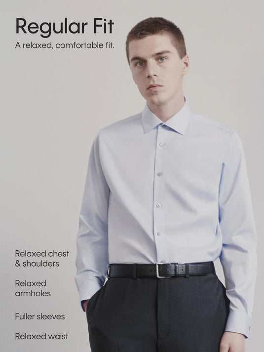 Translation missing: en.Calvin Klein Men's Dress Shirt Reg Fit Refined Cotton Stretch Lilac-17.5 32/33