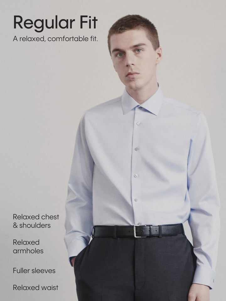 Translation missing: en.Calvin Klein Men's Dress Shirt Reg Fit Refined Cotton Stretch Lilac-17.5 32/33