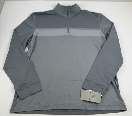 Translation missing: en.PGA Tour Chest Stripe Ombre Long Sleeve Quarter-Zip Golf Sweater Gray Sz Medium