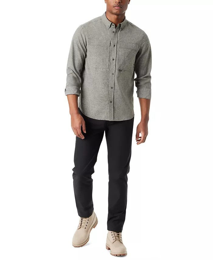 Translation missing: en.Bass Outdoor Flannel Shirt Men's Medium Deep Depths Green Classic Fit Heathered