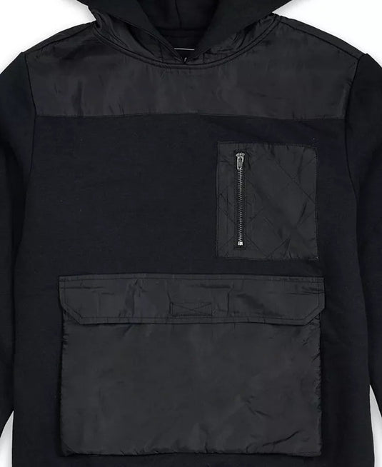 Translation missing: en.Reason Brand Men's Wheaties Cargo Hoodie Regular Fit in Black-Large