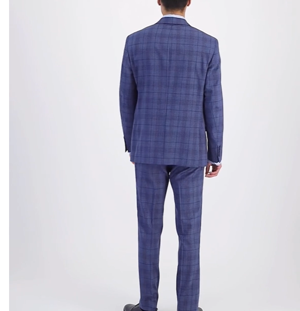 Translation missing: en.Calvin Klein Jerome Dress Pants Men 30x30 Blue Slim-Fit Wool Blend Stretch Plaid