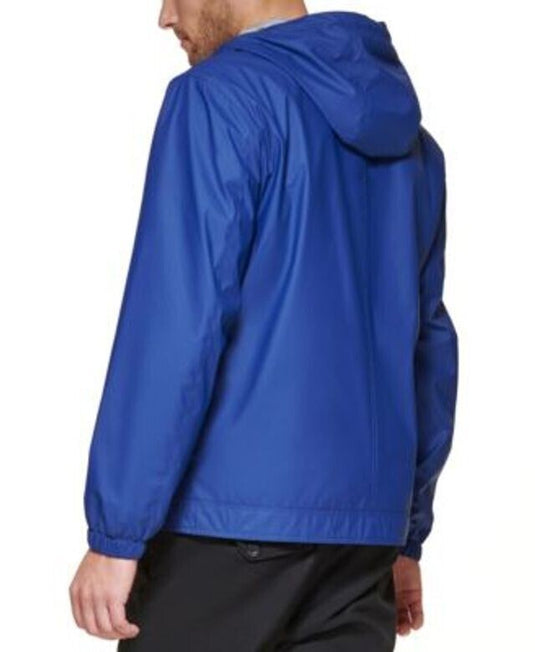 Translation missing: en.Club Room Men's Rubberized Lightweight Hooded Rain Jacket in Navy-Medium