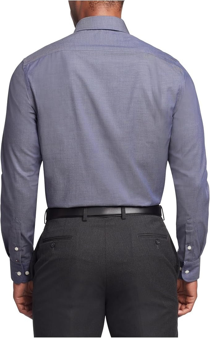 Translation missing: en.Tommy Hilfiger Dress Shirt Men's 18 34/35 Peacoat Solid Reg Fit Stretch Twill