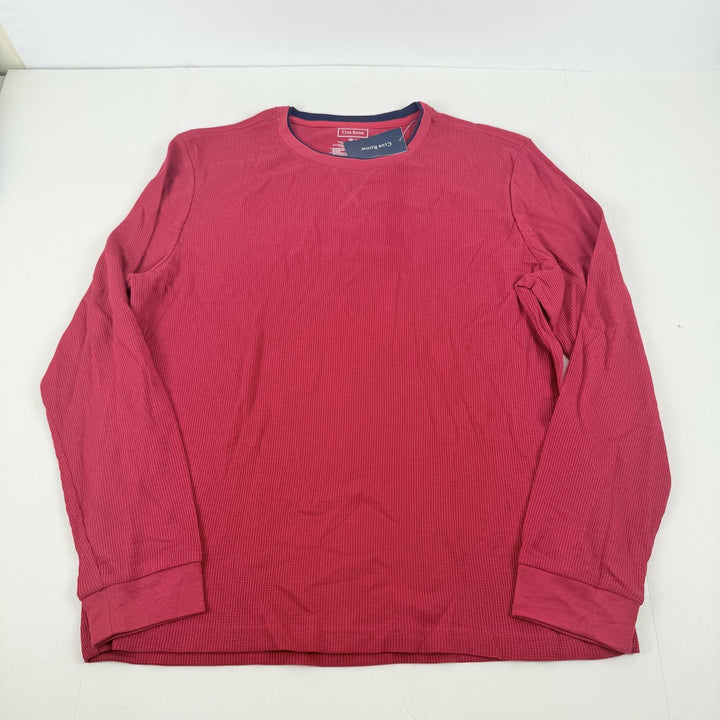 Translation missing: en.Club Room Men's Waffle Long-Sleeve T-Shirt &amp; Pajama Pant Set Jester Red-Medium