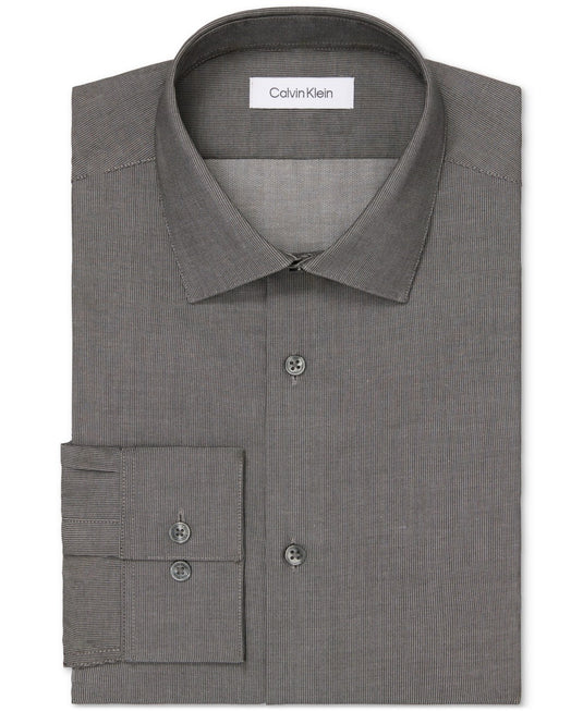 Translation missing: en.Calvin Klein Steel Dress Shirt Men's M15.5 34/35 Carbon Grey Slim Fit Pincord