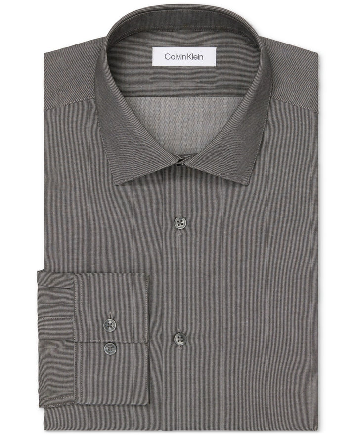 Translation missing: en.Calvin Klein Steel Dress Shirt Men's M15.5 34/35 Carbon Grey Slim Fit Pincord