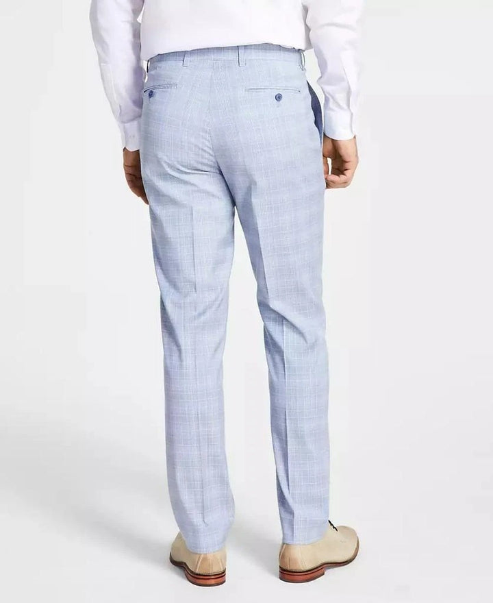 Translation missing: en.Alfani Dress Pants Mens 33x32 Lt Blue Plaid Slim-Fit Stretch Alfatech Breathable