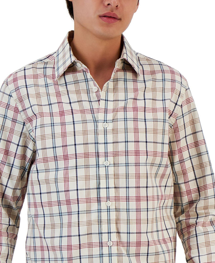 Translation missing: en.Club Room Mens Palermo Plaid Shirt in Winter Ivory Combo- Size Small
