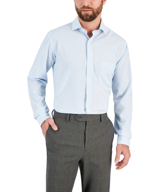 Translation missing: en.Club Room Dress Shirt Men's 15 32/33 Lt Blue Regular Fit Traveler Fine Stripe