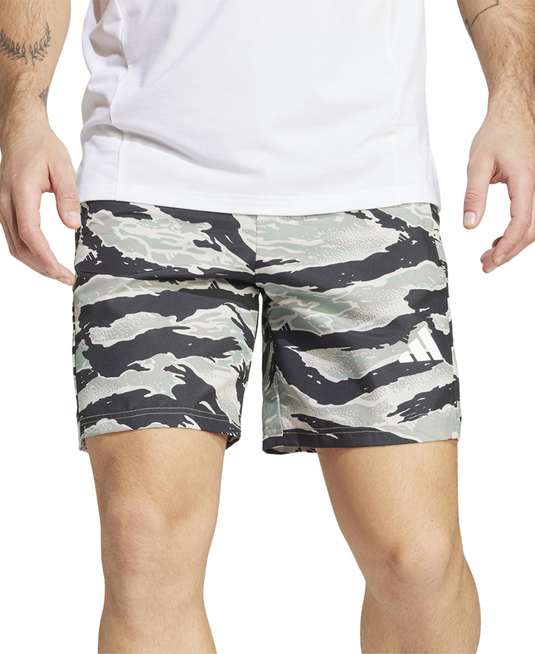 Translation missing: en.adidas Men's Regular-Fit Camouflage 7" Training Shorts Silver Pebble Black-XL