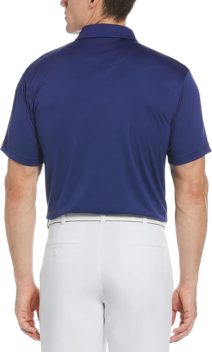 Translation missing: en.PGA Tour Men's Chest Stripe Polo Shirt in Blue Print-Small
