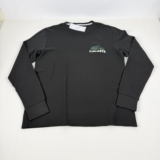 Translation missing: en.Lacoste Men's Large Croc Thermal Waffle Sleep Shirt Black-2XL