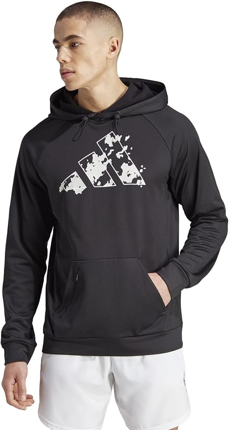 Translation missing: en.Adidas Men's Game &amp; Go Camo Big Logo Training Fleece Hoodie - Black/Grey-2XL