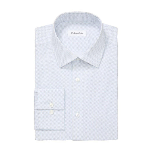 Translation missing: en.Calvin Klein Men's Dress Shirt Slim Fit Refined Cotton Stretch Blue-15 34/35