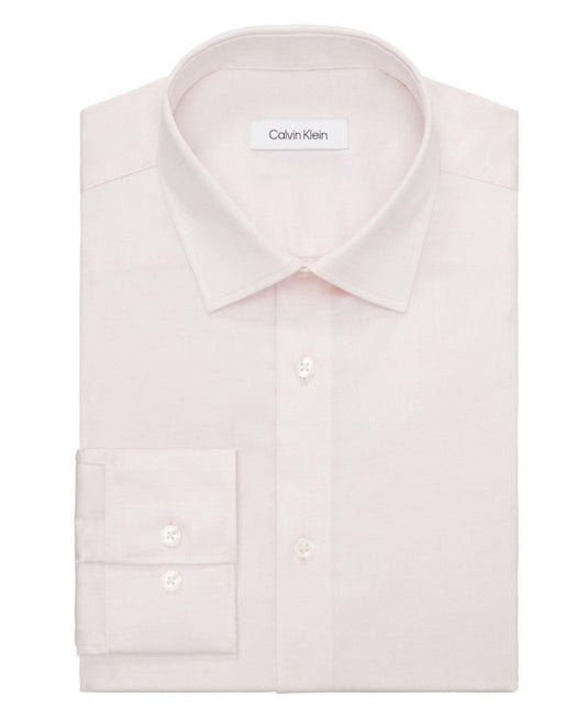 Translation missing: en.Calvin Klein Men's Dress Shirt Slim Fit Refined Cotton Stretch Pink-17 34/35