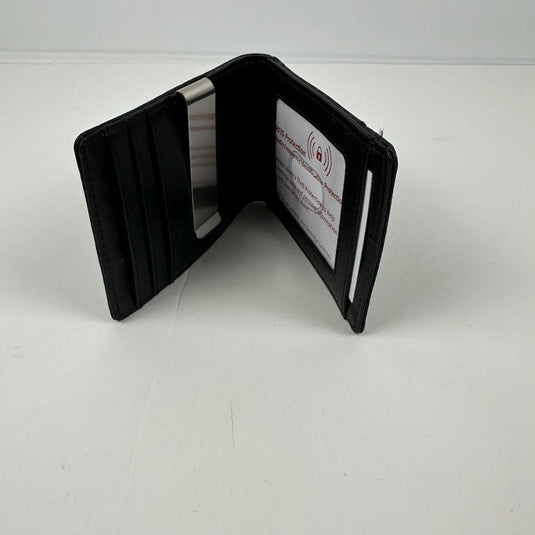 Translation missing: en.iTech Men's Bi-Fold Wallet &amp; Money Clip - Black 3" L x 1/4" W x 4" H