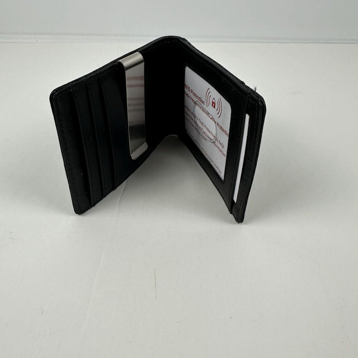 Translation missing: en.iTech Men's Bi-Fold Wallet &amp; Money Clip - Black 3" L x 1/4" W x 4" H