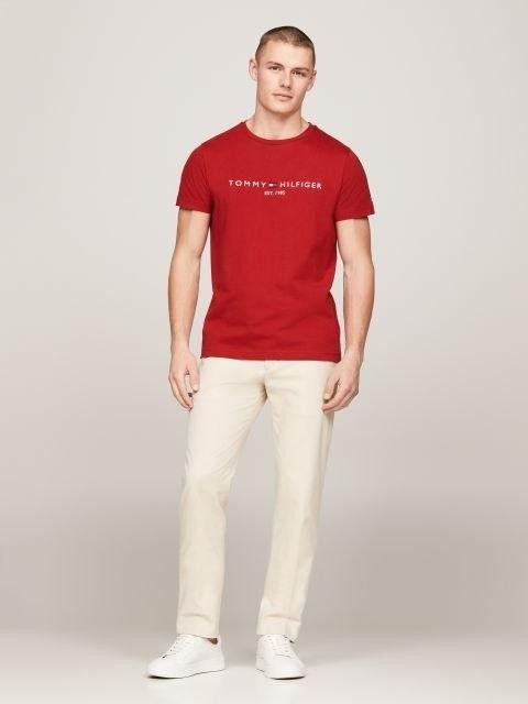 Translation missing: en.Tommy Hilfiger Men's Embroidered Logo Slim-Fit Crewneck T-Shirt - Primary Red-XL