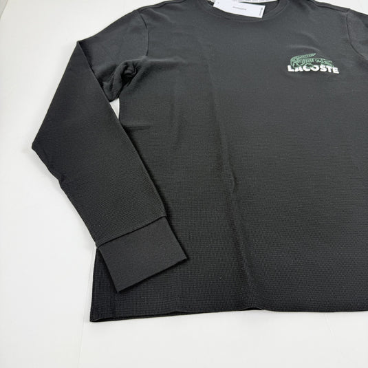 Translation missing: en.Lacoste Men's Large Croc Thermal Waffle Sleep Shirt Black-2XL