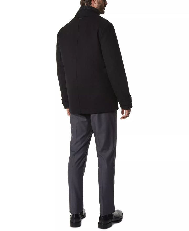 Translation missing: en.Marc New York Men's Danton Peacoat with Inset Bib Wool Blend Black-Size XL