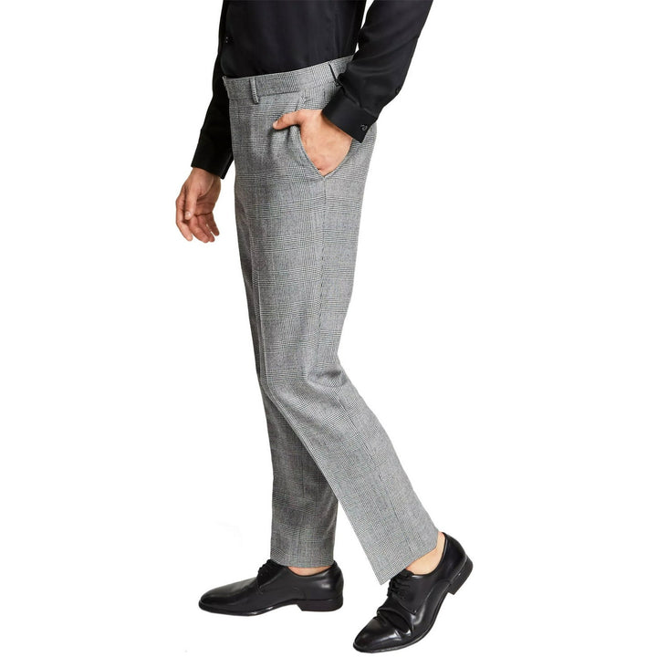 Translation missing: en.Bar III Men's Slim-Fit BI-Stretch UV Protect Black/White Plaid Suit Pants-32x32