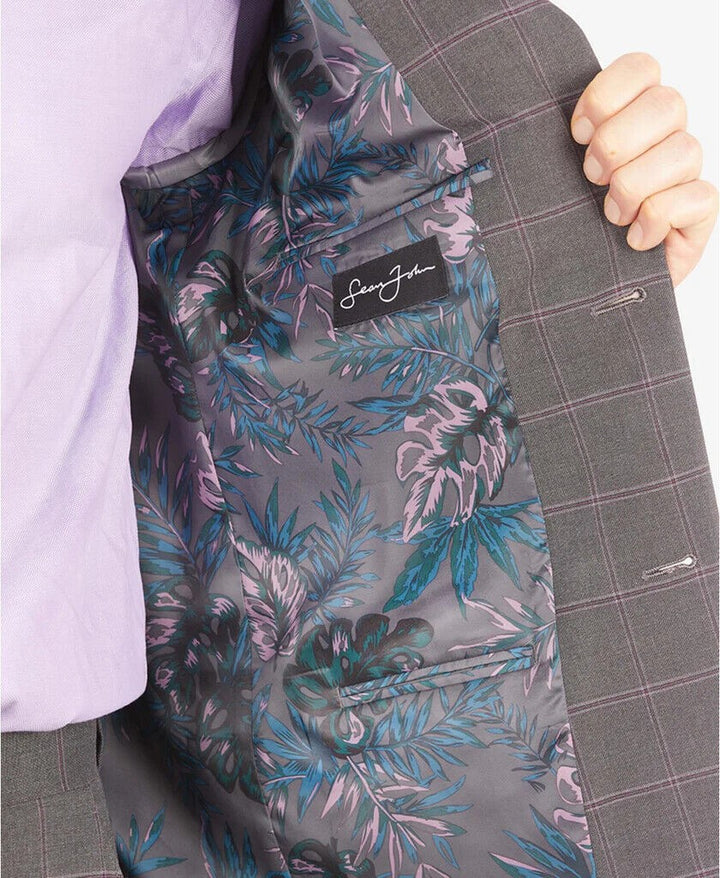 Translation missing: en.Sean John Msalisbury Men's Classic-Fit Check Suit Separate Jacket GreyPurple-38R