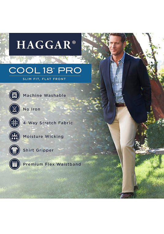 Translation missing: en.Haggar Men's Cool 18 Pro Slim-Fit 4-Way Stretch Moisture-Wick Dress Pants-32x32
