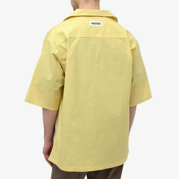 Translation missing: en.Kenzo Men's Cotton Floral Print Regular Fit Button Down Camp Shirt Lemon-Small