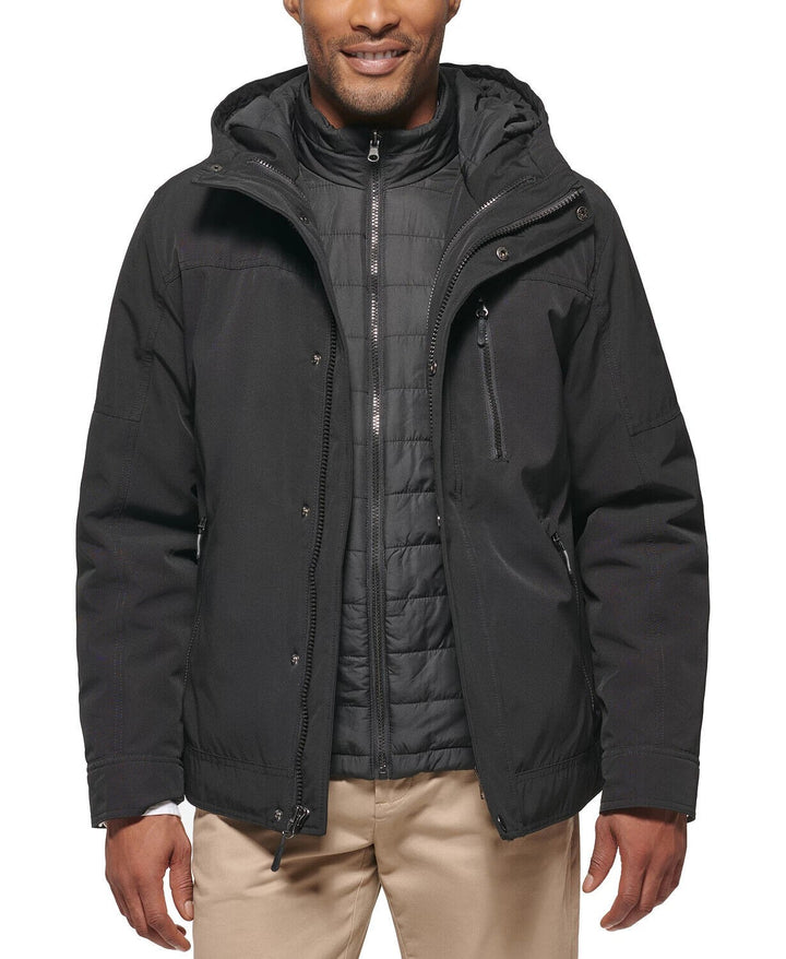 Translation missing: en.Club Room Men's 3-in-1 Hooded Jacket in Black-Size 2XL