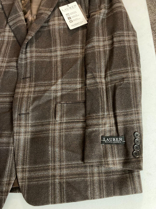 Translation missing: en.Lauren Ralph Lauren Lexington Men's Flex Plaid Wool-Blend Blazer Brown-43R