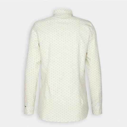 Translation missing: en.Tommy Hilfiger Men's Flex Slim-Fit Brushed Twill Printed Shirt Ecru-Small