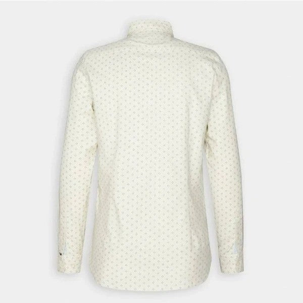 Translation missing: en.Tommy Hilfiger Men's Flex Slim-Fit Brushed Twill Printed Shirt Ecru-Small