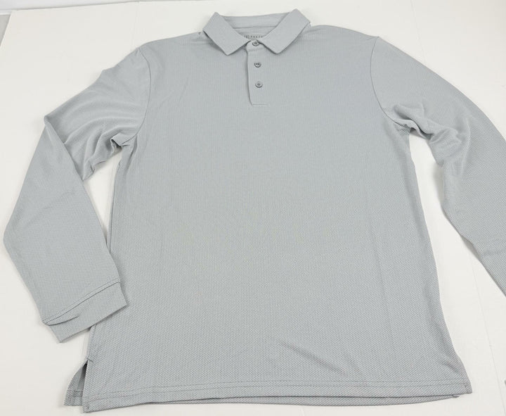 Translation missing: en.PGA TOUR Golf Polo Shirt Quarry Gray Size Small Long Sleeve Jacquard