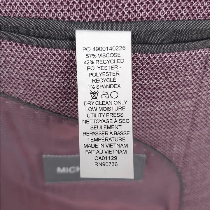 Translation missing: en.Michael Kors Kent Men's Classic-Fit Sport Coat Stretch Reg Fit Mulberry-42R