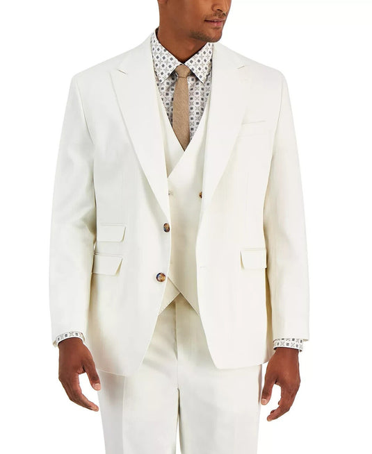 Translation missing: en.Tayion Collection Acontour Men's Cotton Blend Suit Separate Jacket in White-46L