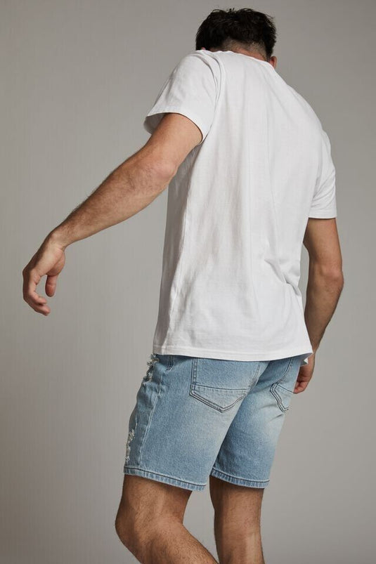 Translation missing: en.Cotton On Men Men's Straight Shorts Destroyed in Vintage Blue-Size 38