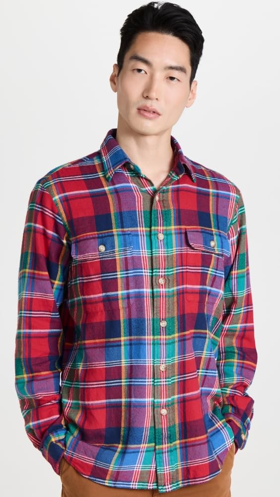Translation missing: en.Polo Ralph Lauren Men's Reg-Fit Bedford Suede-Patch Twill Workshirt Multi-Medium