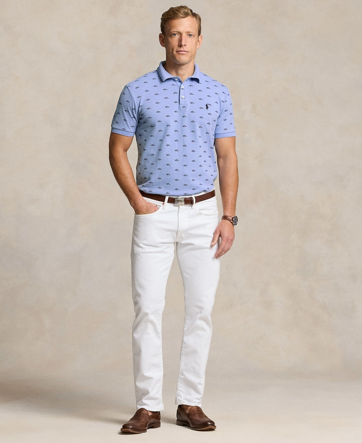 Translation missing: en.Polo Ralph Lauren Polo Shirt Men's 2XL AOP Blue Classic-Fit Monogram Stretch