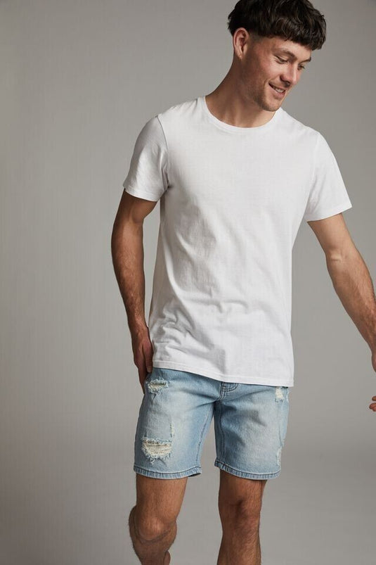 Translation missing: en.Cotton On Men Men's Straight Shorts Destroyed in Vintage Blue-Size 38