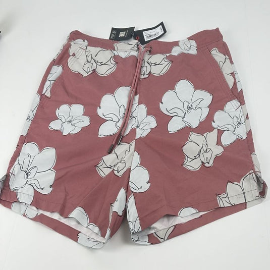 Translation missing: en.Ted Baker Men's Ampbell Large Scale Floral Swim Trunks Mid Pink-US Large UK 5