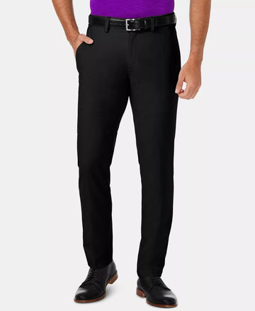 Translation missing: en.Haggar Men's Cool 18 Pro Slim-Fit 4-Way Stretch Moisture-Wick Pants Black-32x32